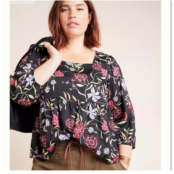 Anthropologie DOLAN Cherie Silky Babydoll Top Shirt Large - Picture 3 of 8